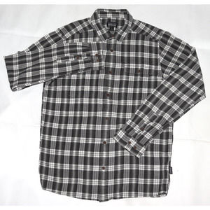 Patagonia Organic Cotton Mens Long Sleeve Button Front Pockets Shirt Size Medium